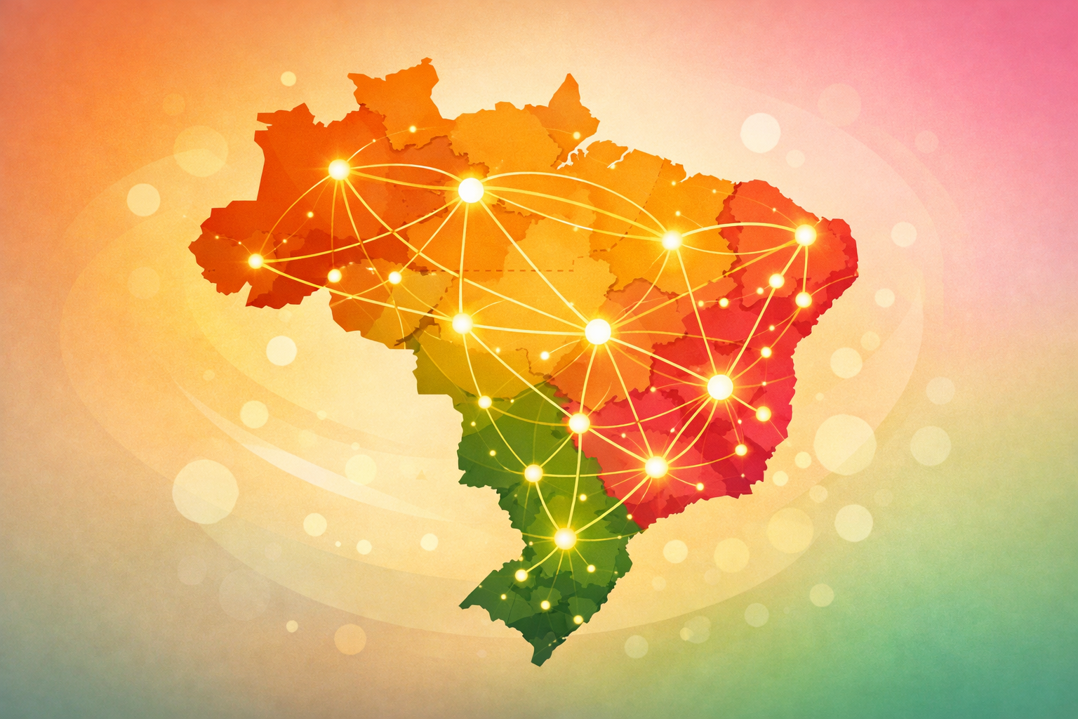 Mapa conceitual do Brasil mostrando diversidade regional da comunidade LGBTQI+