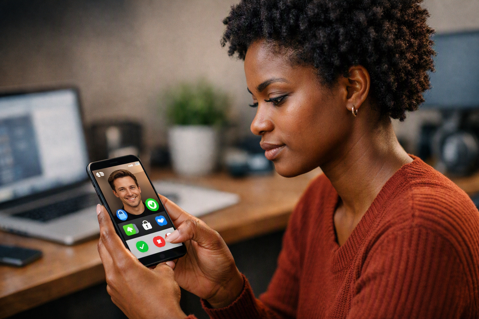 Interface de aplicativo LGBT mostrando recursos de verificação de perfil e configurações de privacidade